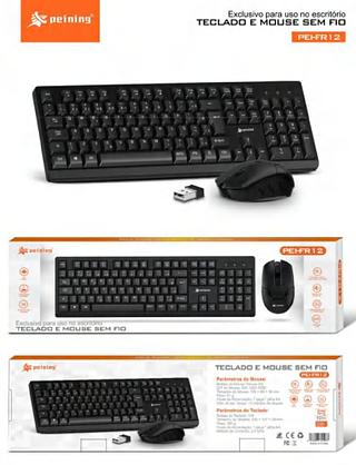 TECLADO E MOUSE SEM FIO PEINING