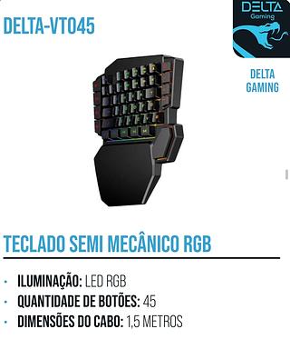 TECLADO SEMI MECANICO GAMER RGB DELTA