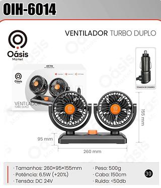 VENTILADOR TURBO DUPLO 24V/6.5W OASIS MARKET