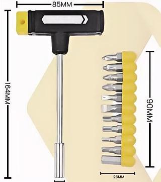 KIT PONTAS BITS COM CHAVE MANUAL 12 PEÇAS BOMVINK