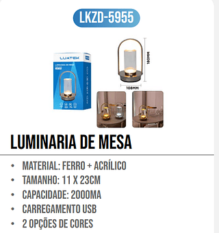 LUMINARIA DE MESA LUATEK