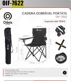 CADEIRA DOBRAVEL PORTATIL OASIS