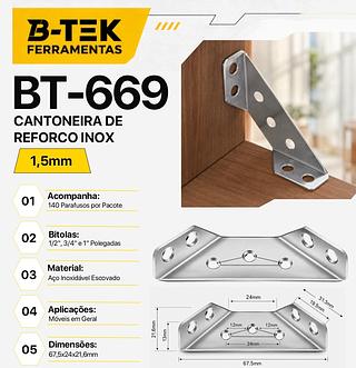 KIT CANTONEIRAS DE CANTO AÇO B-TEK FERRAMENTAS