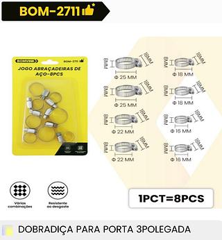 JOGO ABRACADEIRAS DE ACO-8PCS BOMVINK
