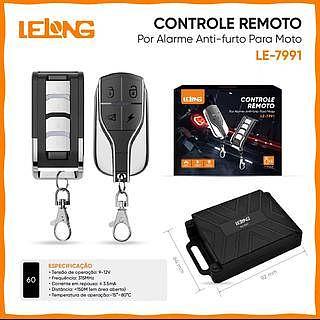 CONTROLE REMOTO POR ALARME ANTI-FURTO PARA MOTO KIT COM 2 PEÇAS LELONG