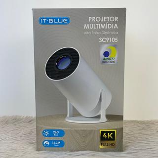 PROJETOR MULTIMIDIA 4K FULL HD 260ANSI 16.7M CORES IT-BLUE