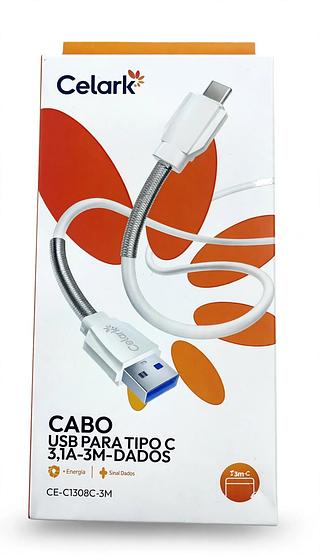 CABO USB PARA TIPO C 3.1A-3M-DADOS CELARK