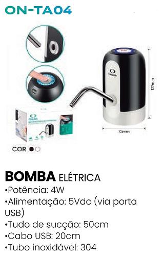 BOMBA ELETRICA RECARREGAVEL PARA GALOES DE ONISTEK