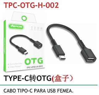 CABO TIPO-C PARA USB FEMEA VERDE