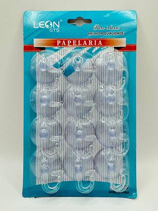 CARTELA GANCHO DE VENTOSA 12 PEÇAS LEON GTS