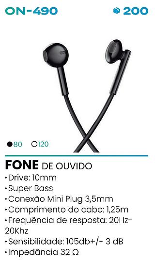 FONE DE OUVIDO ESTEREO ONISTEK