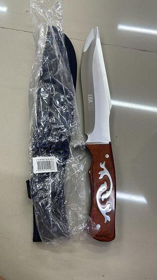 FACA DE CAÇA, LUXO FULLTANG INOX COR MARROM LUATEK