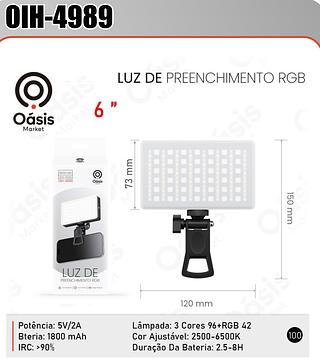 LUZ DE PREENCHIMENTO RGB OASIS