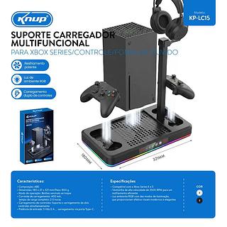 SUPORTE PARA XBOX-X COM CARREGADOR MULTIFUNCIONAL KNUP