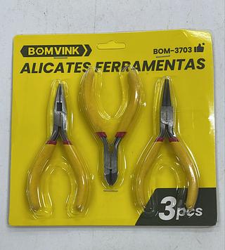 KIT DE ALICATES 3 PEÇAS BICO FINO BOMVINK