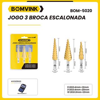 JOGO 3 BROCA ESCALONADA BOMVINK