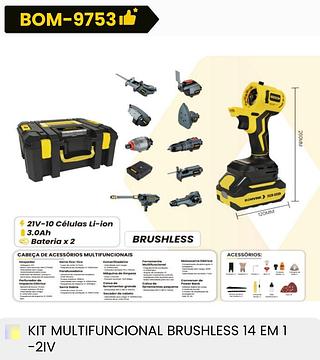 KIT MULTIFUNCIONAL BRUSHLESS 14EM1 21V BOMVINK