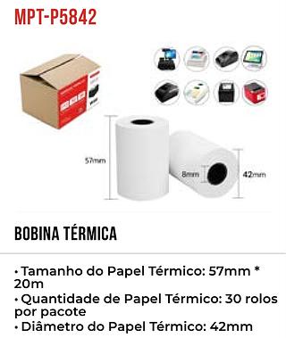 BOBINAS TERMICAS PARA IMPRESSORA 42M TOMATE