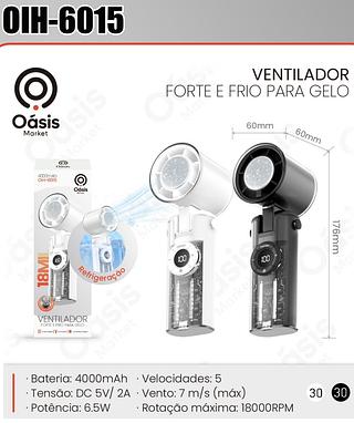 VENTILADOR FORTE E FRIO PARA GELO 4000MAH OASIS MARKET