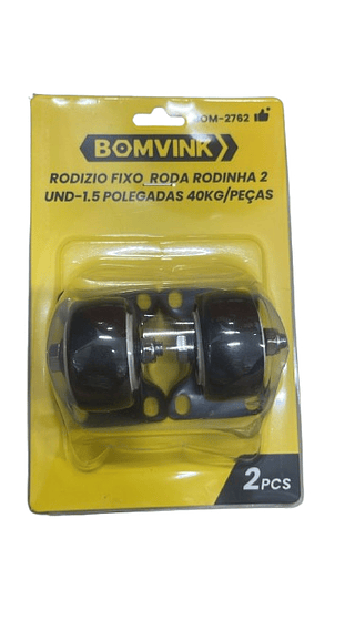 RODIZIO FIXO RODA RODINHA 2 UNIDADE 1.5 POLEGADAS 40KG BOMVINK