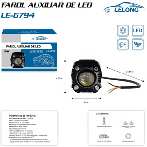 LUMINARIA DE LED CONFECCIONADO EM ALUMINIO PARA CARRO 114W LELONG