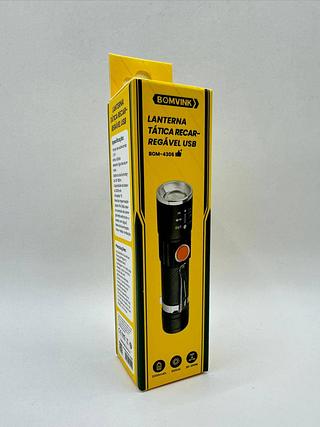 LANTERNA TATICA RECARREGAVEL USB BOMVINK
