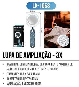 LUPA AMPLIAÇÃO DE 3X LUATEK