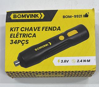 KIT CHAVE FENDA ELETRICA 34PÇS BOMVINK