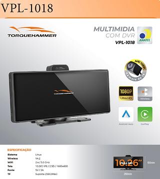 MULTIMÍDIA COM DVR FULL HD 10.26'' TORQUEHAMMER