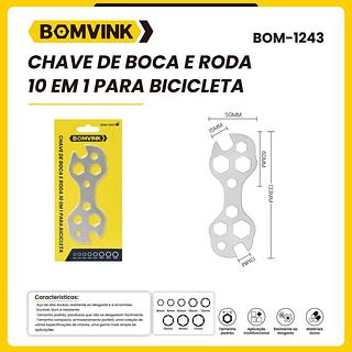 CHAVE DE BOCA E RODA 10 EM 1 PARA BICICLETA BOMVINK