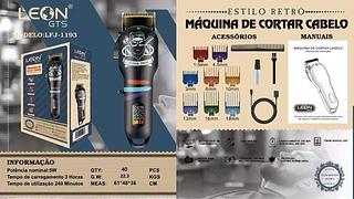 MAQUINA DE CORTA CABELO PROFISSIONAL SEM FIO LEON GTS