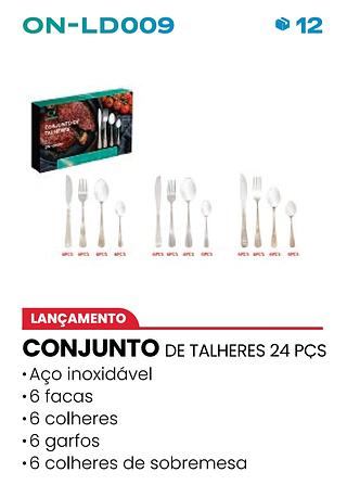 CONJUNTO DE TALHERES COM 24 PEÇAS ONISTEK