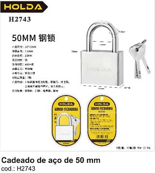 CADEADO 50MM HOLDA