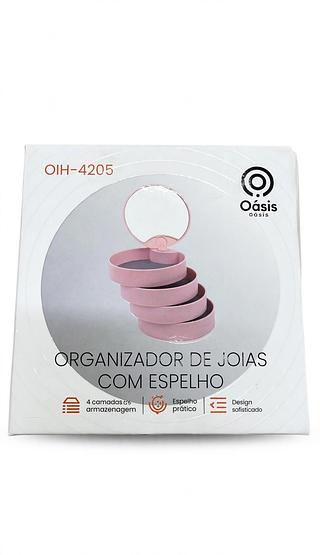 ORGANIZADOR DE JOIAS COM ESPELHO OÁSIS MARKET