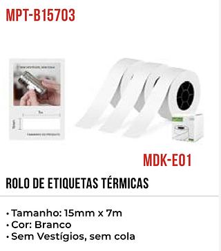 LABEL PAPER TAMANHO 15MM*7M TOMATE
