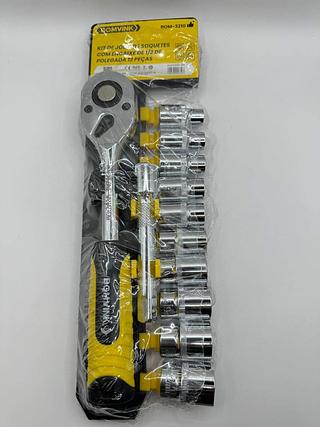 KIT DE JOGO DE SOQUETES COM ENCAIXE DE 1/2 DE POLEGADA 12 PEÇAS BOMVINK