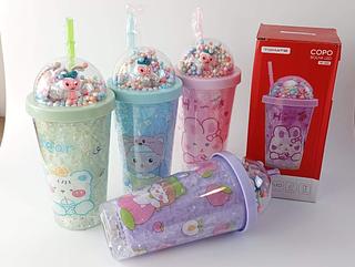 COPO BOLHA LED 450ML MATERIAL PLASTICO TOMATE