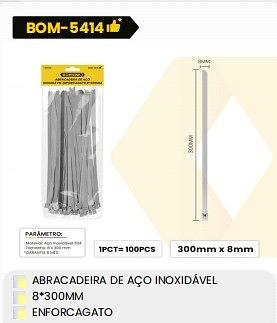 ABRACADEIRA DE AÇO INOXIDÁVEL ENFORCAGATO 8*300MM BOMVINK