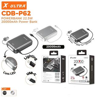 POWERBANK SEM FIO 22.5W 20000MAH USBX1 TIPO-CX1 X-ULTRA (NÚMERO EAN INVÁ