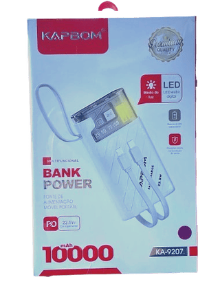 POWER BANK FONTE DE ALIMENTAÇÃO MOVEL PORTATIL FD 22.5W 10000MAH KAPBOM