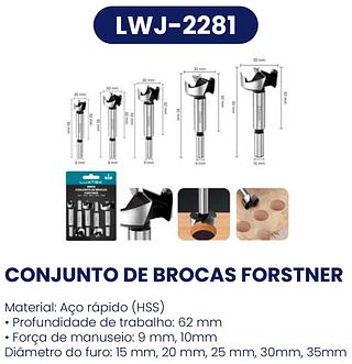 CONJUNTO DE BROCAS FORSTNER LUATEK