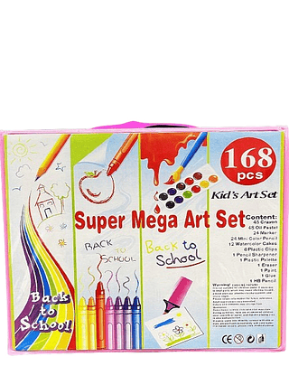 KIT DE CANETINHAS PARA PINTURA 168 PÇS KIDS