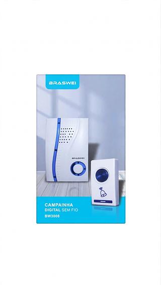 CAMPAINHA DIGITAL SEM FIO BRASWEI (7891234530080)