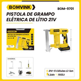 PISTOLA DE GRAMPO ELETRICA DE LITIO 21V BOMVINK
