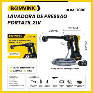 LAVADORA DE PRESSÃO PORTÁTIL 21V BOMVINK