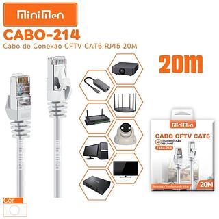 CABO CFTV CAT6 TRANSMISSÃO ESTÁVEL 20M MINIMEN