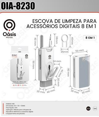 ESCOVA DE LIMPEZA PARA ACESSORIOS DIGITAIS 8 EM 1 OÀSIS MARKET