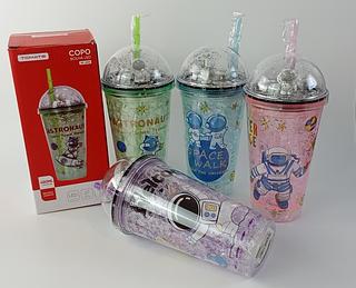 COPO BOLHA LED 450ML MATERIAL PLASTICO TOMATE