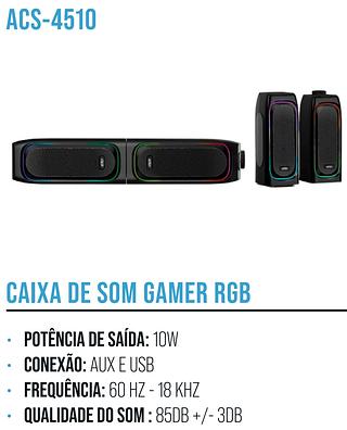 CAIXA DE SOM GAMER RGB AITEK