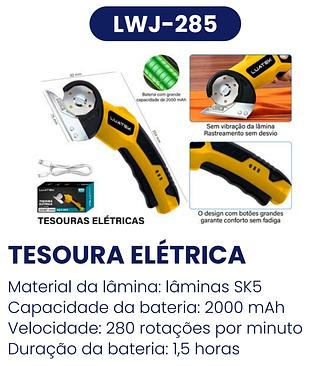 TESOURA ELETRICA CAPACIDADE DA BATERIA 2000MAH ACO SK5 4.2V LUATEK